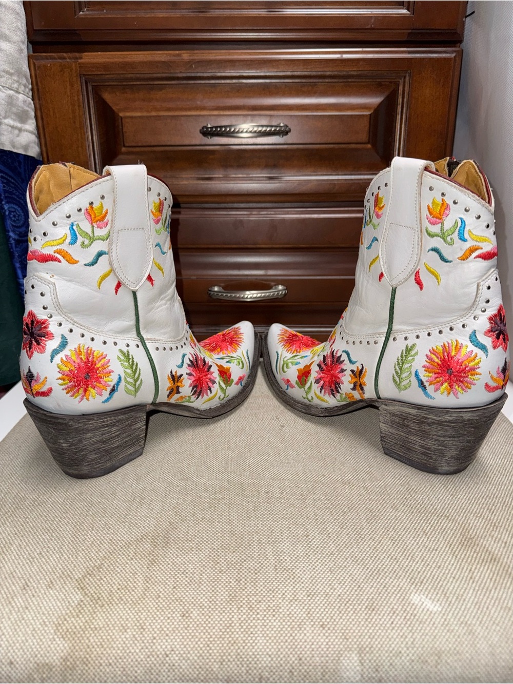 Old Gringo Summer Soul White Multicolor Floral Cowboy Boots 7.5 - Picture 6 of 12